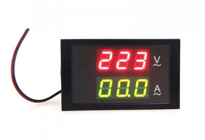 Digital LED Voltage Meter Ammeter Voltmeter with Current Transformer AC 80-300V 0-99.9A Dual Display- Black