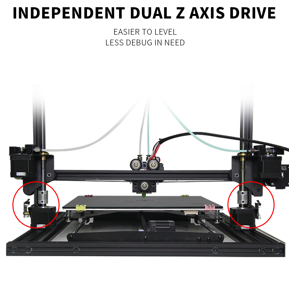 ZONESTAR Z10M2  Mixed Color Fast Assemble Large Size Dual Extruder 3d Pritner- Black EU