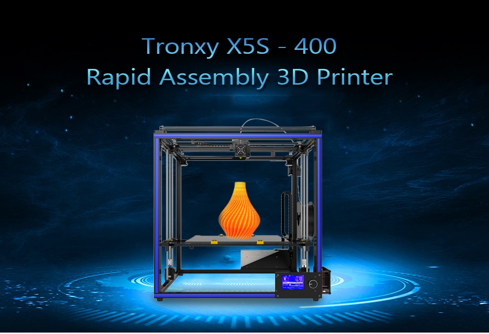 Tronxy X5S - 400 High Precision Rapid Assembly 3D Printer- Black EU Plug