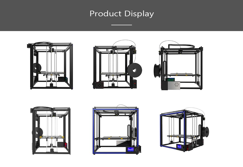 Tronxy X5S - 400 High Precision Rapid Assembly 3D Printer- Black EU Plug