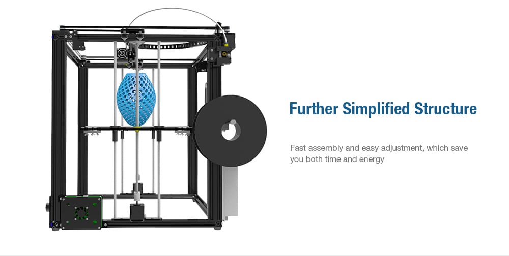 Tronxy X5S Industrial Grade High-precision Metal Frame 3D Printer Kit- Black EU Plug