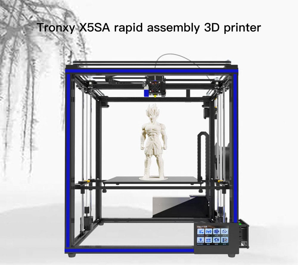 Tronxy X5SA High Precision Big Power LCD Screen DIY 3D Printer- Black US Plug