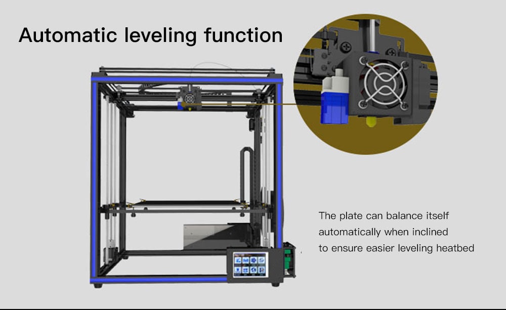 Tronxy X5SA High Precision Big Power LCD Screen DIY 3D Printer- Black US Plug