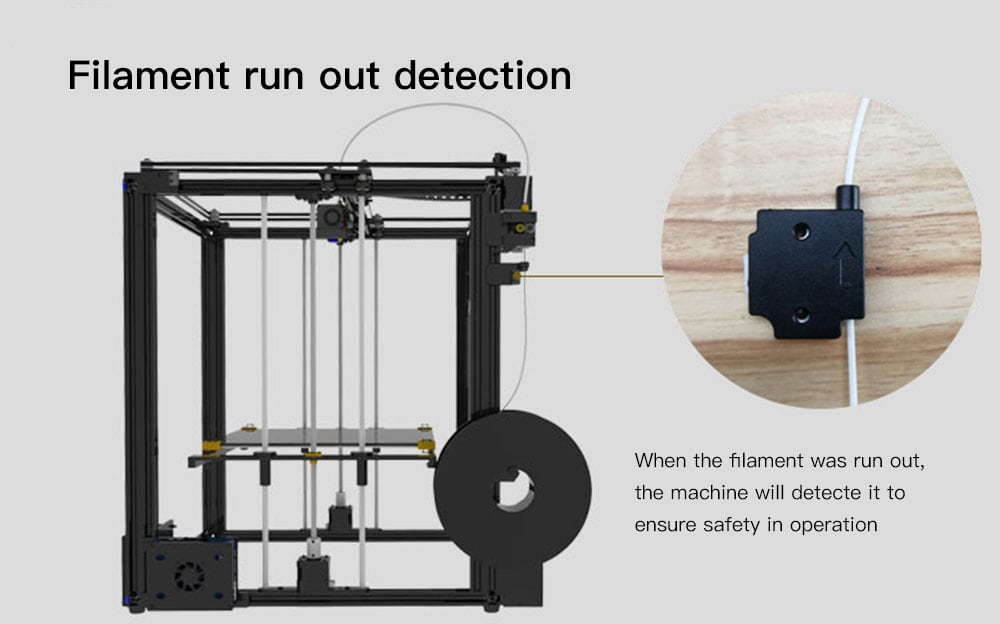 Tronxy X5SA High Precision Big Power LCD Screen DIY 3D Printer- Black US Plug