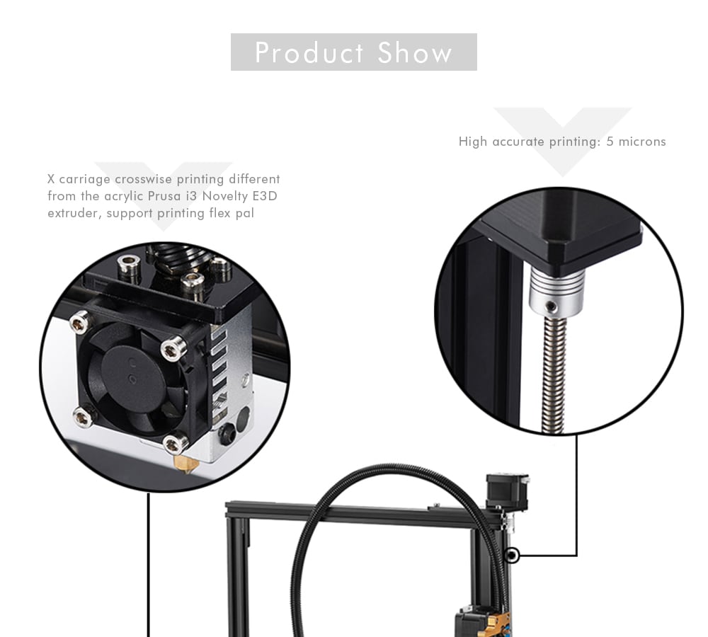 Tevo Tarantula 3D Printer Kit 200 x 200 x 200mm- Black US Plug