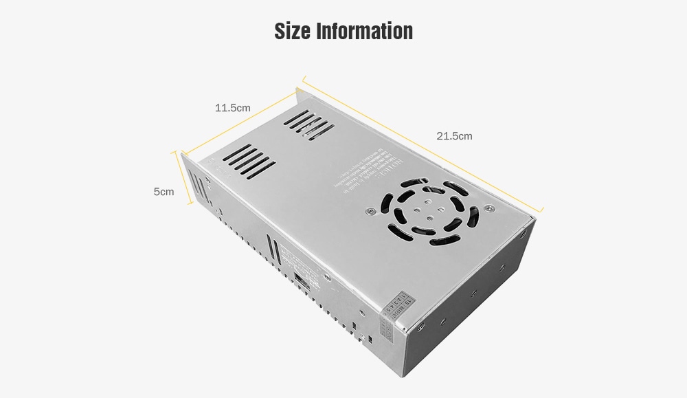 Tronxy 12V 30A Power Supply 360W with Cooling Fan input 110V / 220V- Silver