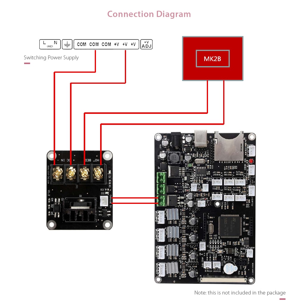 Power Extending Large Current Load MOS Heat Dissipation Module for 3D Printer Mainboard- Black