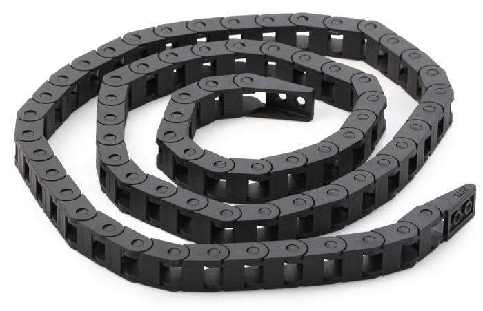 1M Nylon Plastic Drag Chain with 7 x 7mm Internal Bore for 3D Printer- Black