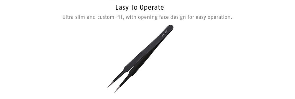 Stainless Steel Anti-static Tweezers 6pcs - Black