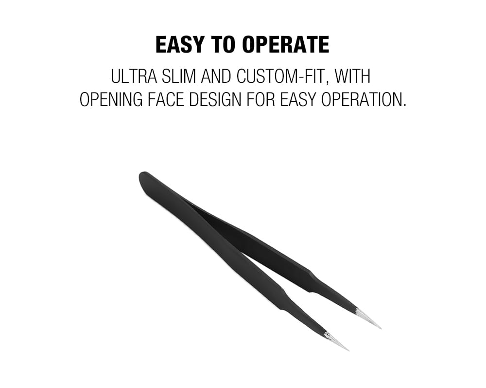 Stainless Steel Anti-static Black Tweezers 6PCS- Black