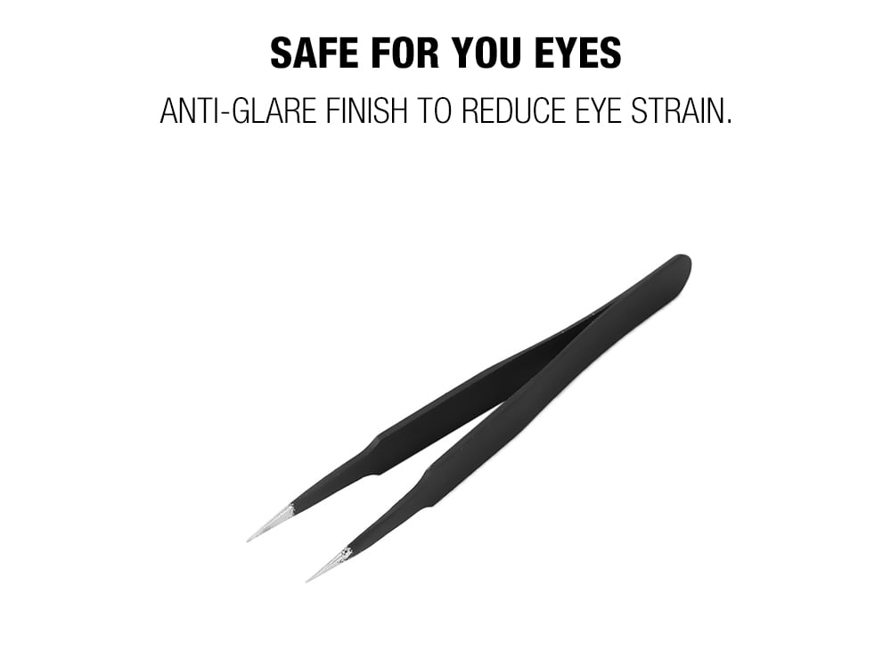 Stainless Steel Anti-static Black Tweezers 6PCS- Black