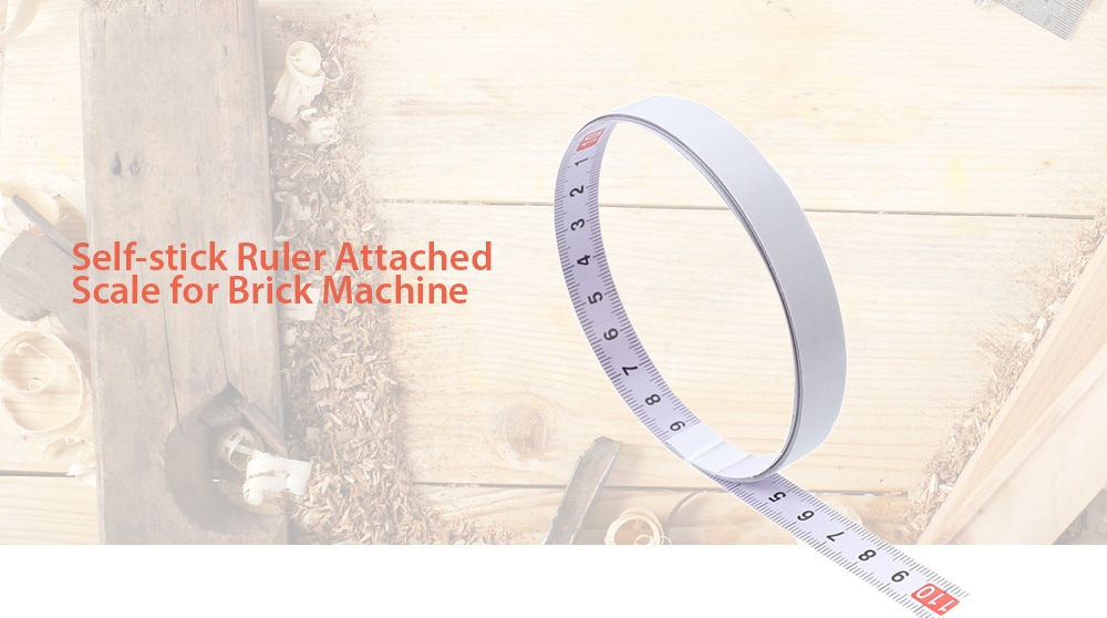 Self-stick Ruler Attached Scale- Milk White 1m / right to left / 10mm