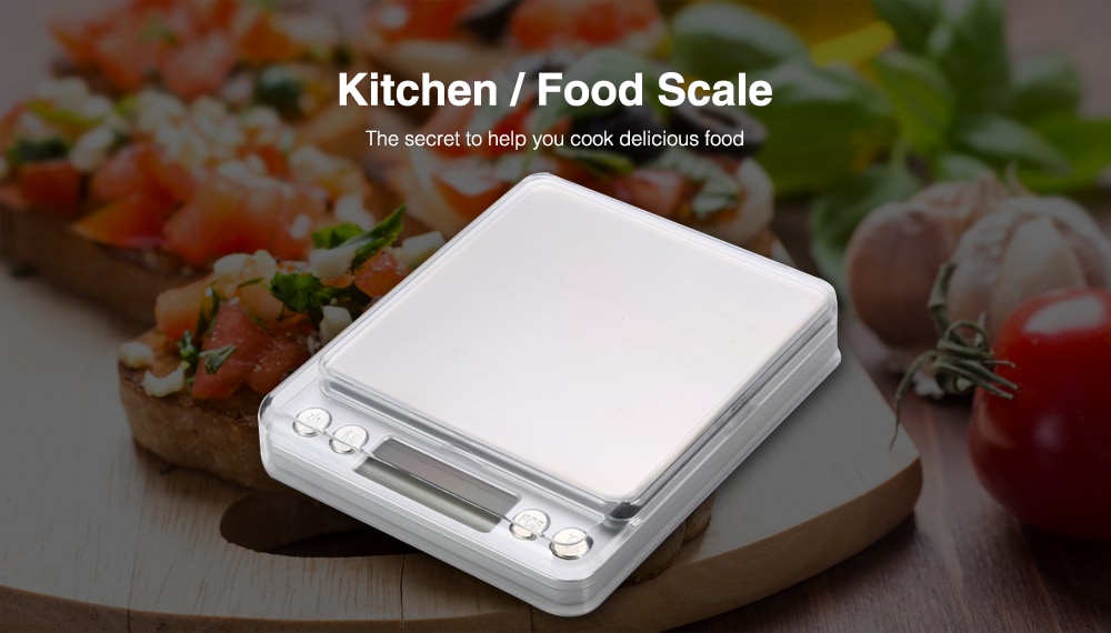 WeiHeng HF - 8008 Precision LCD Kitchen / Food Scale with Digital Screen- Platinum 3000g / 0.1g