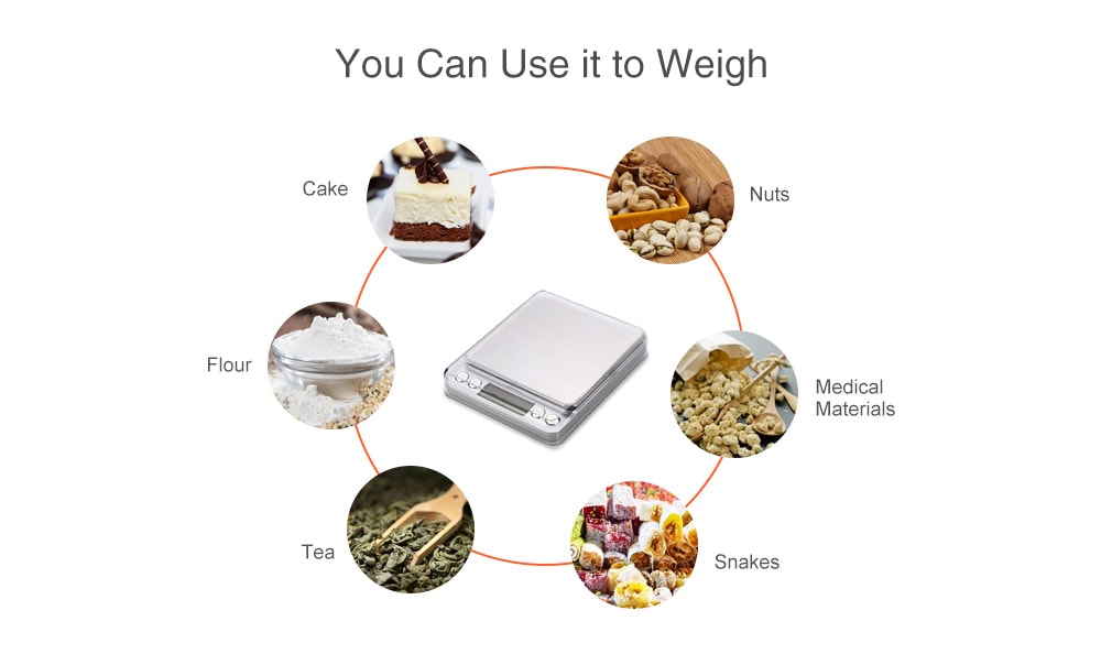 WeiHeng HF - 8008 Precision LCD Kitchen / Food Scale with Digital Screen- Platinum 3000g / 0.1g