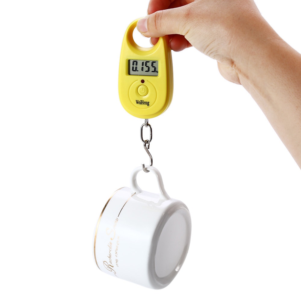 WH-A11 Mini Hand Held Balance Electronic Digital Scale 5g / 25kg- Yellow