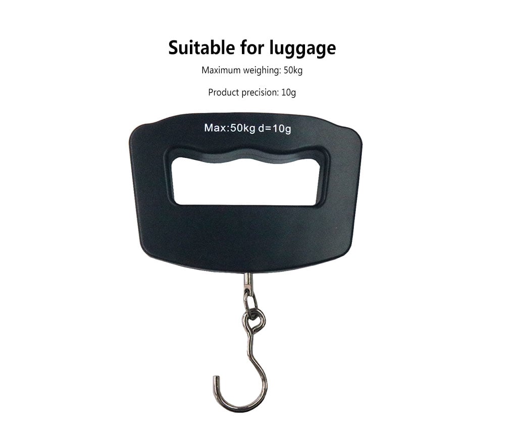 WH - A09 Portable Electronic Digital Scale 50kg / 10g- Black Hook