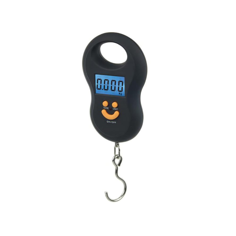 Portable 40kg/10g LCD Digital Scale Electronic Hand Held Hook Belt Luggage Hanging Scale Backlight Balance Weighting- Black