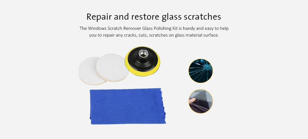 Windshield Repair Windows Scratch Remover Glass Polishing Kit- Multi-A