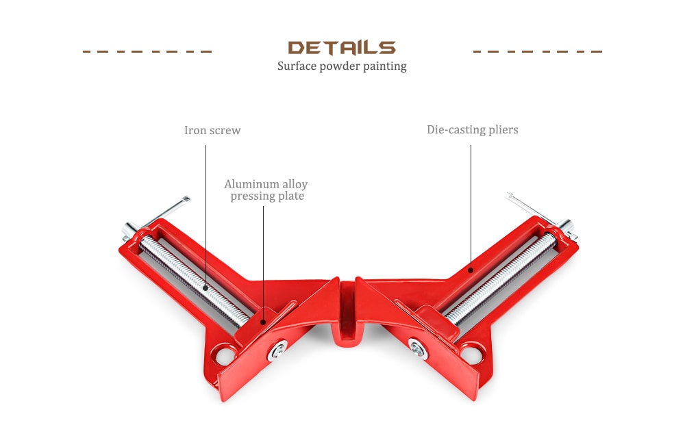 Reinforced 90 Degree Right Angle Clamp- Red