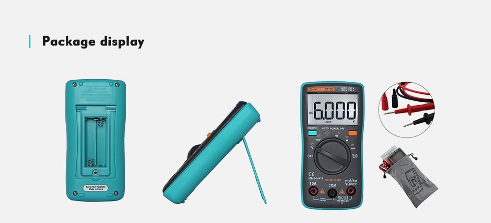 ZT102 Big Screen Digital Multimeter- Green