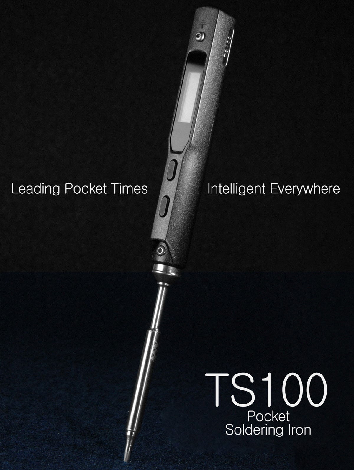 TS100 65W Digital OLED Programmable Soldering Iron Anti-static Structure for Repair / Installation / Weld- Black TS-B2