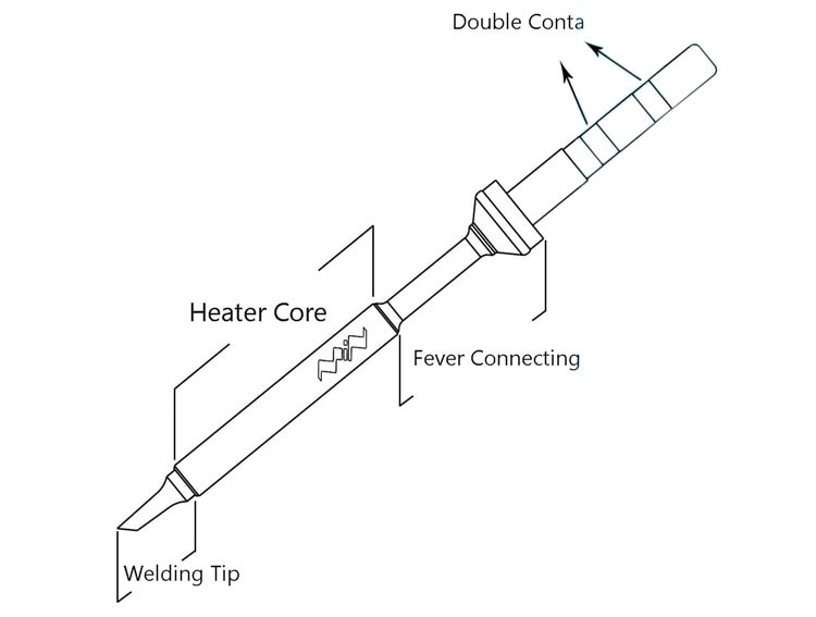 TS-D24 Replacement Solder Tip Electrical Appliance Welding Tool for TS100 Digital Soldering Iron- Silver TS-D24