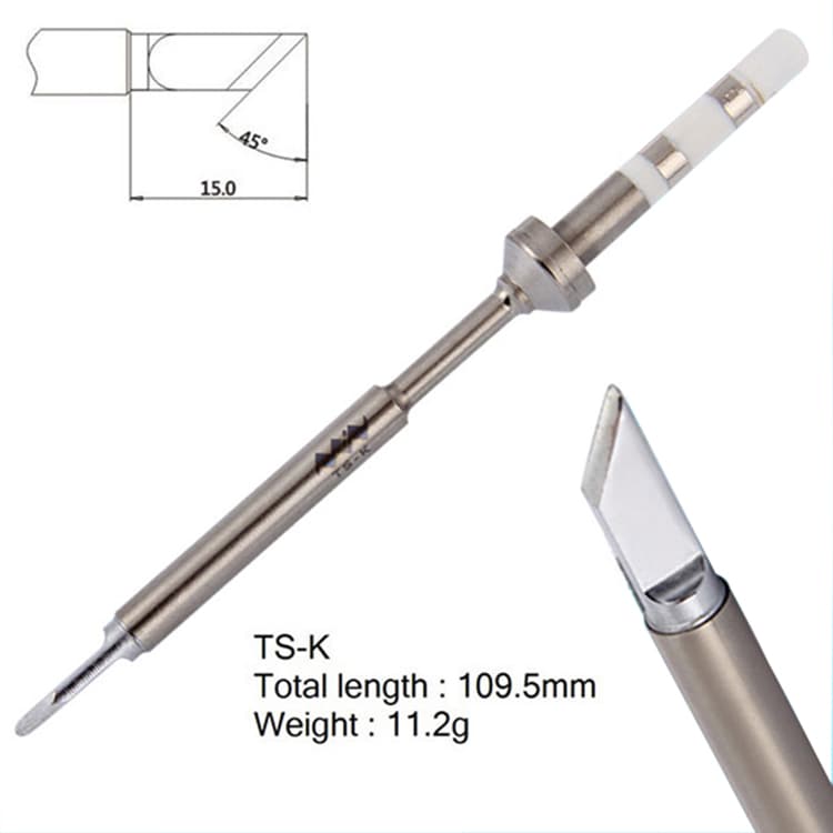 TS-D24 Replacement Solder Tip Electrical Appliance Welding Tool for TS100 Digital Soldering Iron- Silver TS-D24