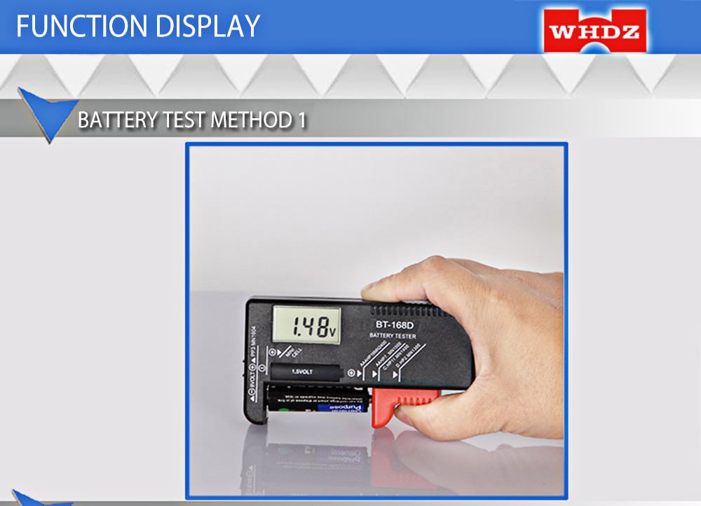 WHDZ BT - 168D Universal Battery Checker Tester- Black