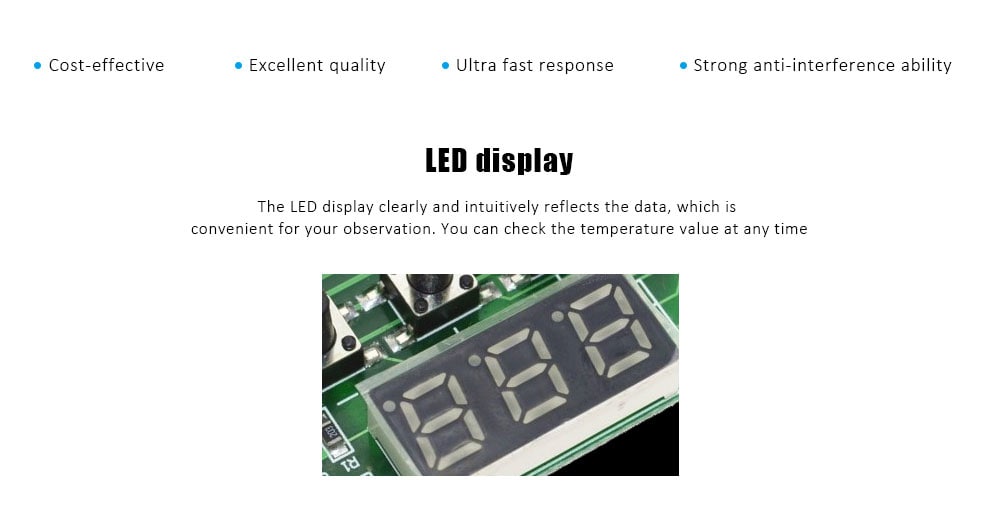 W1209 High Precision Digital Display Thermostat- Clover Green