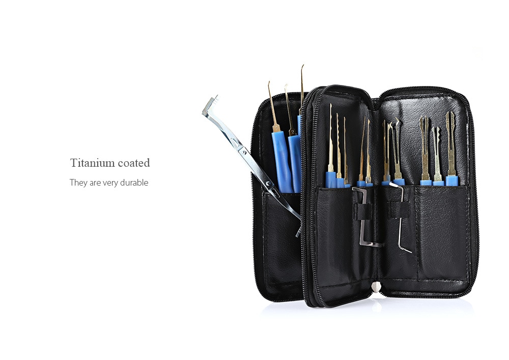 24 in 1 Manganese Steel Lock Pick Set- Blue