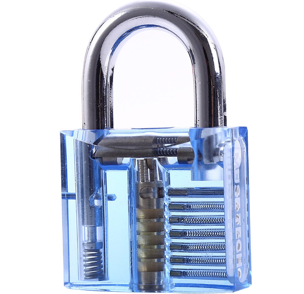 ZH - 0121 Transparent Practice Padlock Inside-view Pick for Locksmith- Transparent WITHOUT PICKS