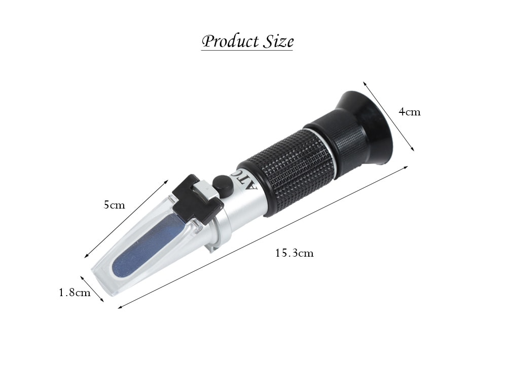 RHA - 503ATC Portable Refractometer Freezing Point Detector Electrolyte Hydrometer- Black