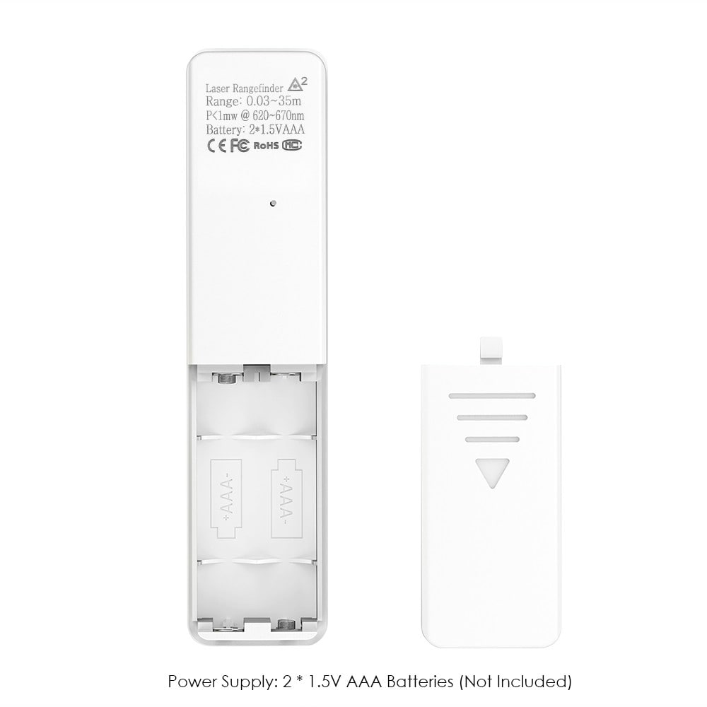 Small Handheld Laser Distance Meter Portable Rangefinder 35M- White