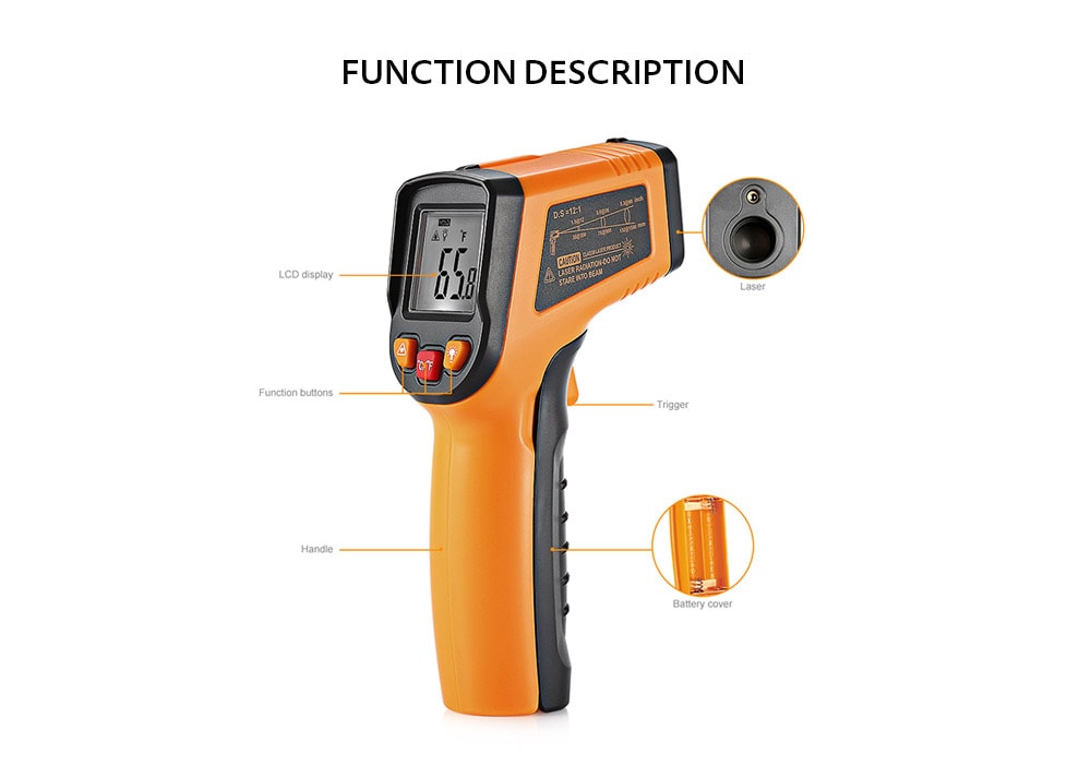 TN400 Non-contact Laser Infrared Thermometer- Deep yellow