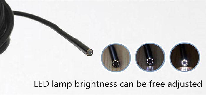 TS - E5510 10m USB 2.0 Endoscope IP67 Waterproof 480P 1.3MP 3 - 8 Focal Length with 6 LED Lamp for Windows PC- Black 10M