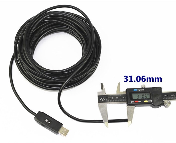 TS - E5510 10m USB 2.0 Endoscope IP67 Waterproof 480P 1.3MP 3 - 8 Focal Length with 6 LED Lamp for Windows PC- Black 10M