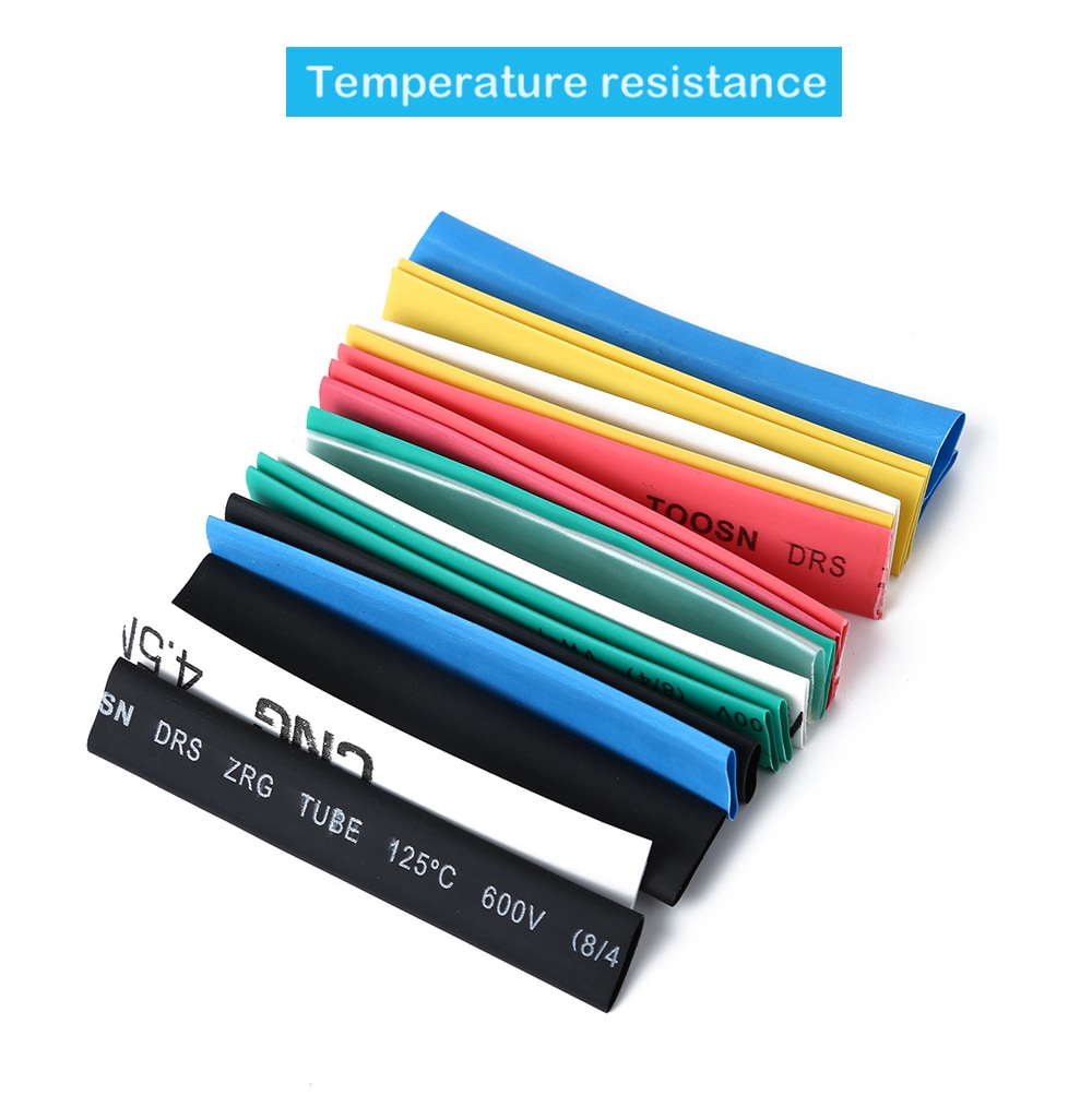 TOOSN 328pcs / Pack Colorful Insulation Sleeve Flame Retardant Heat Shrinkable Tube- Colorful