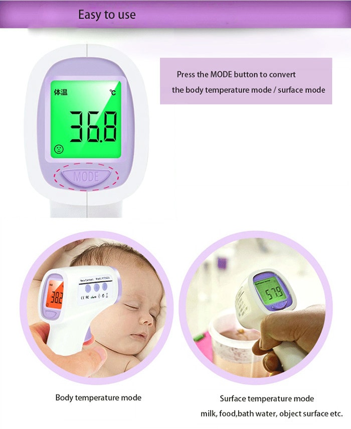 TAISHENG UV - 8808 Infrared Thermometer Gun Non-contact Temperature Measurement Device- White