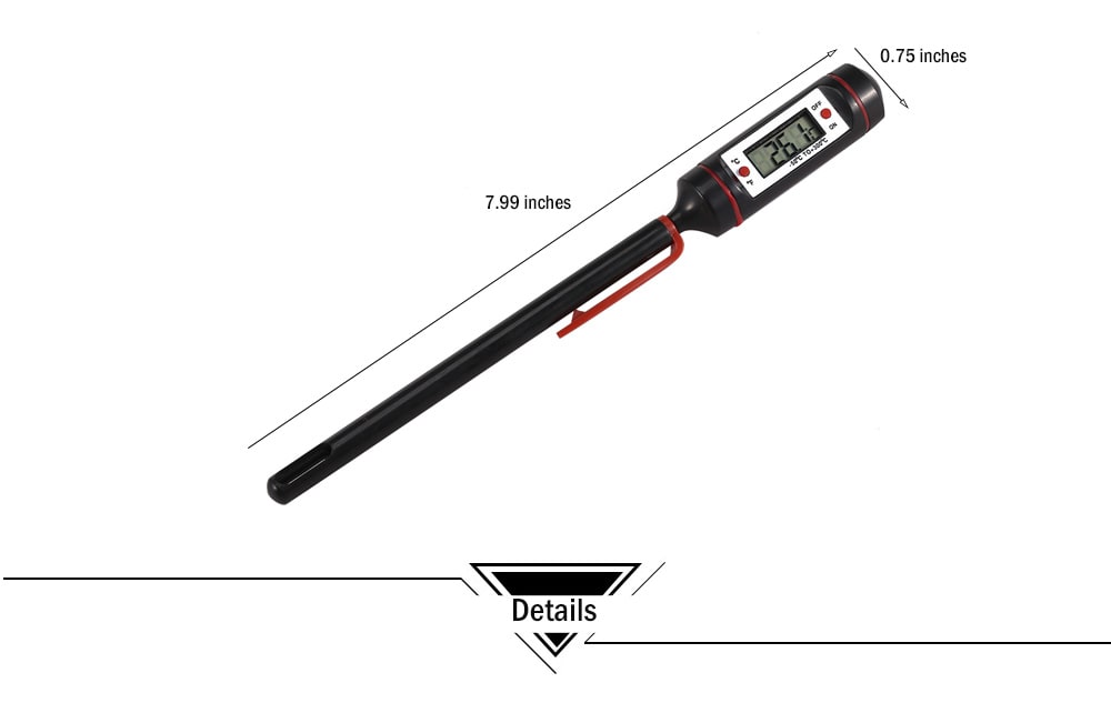 Probe Type Baking Electronic Thermometer- Black