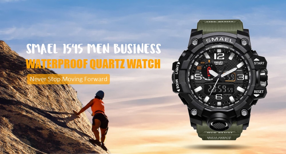 SMAEL 1545 Men Business Waterproof Leisure Quartz Watch- Multi-A black silvery