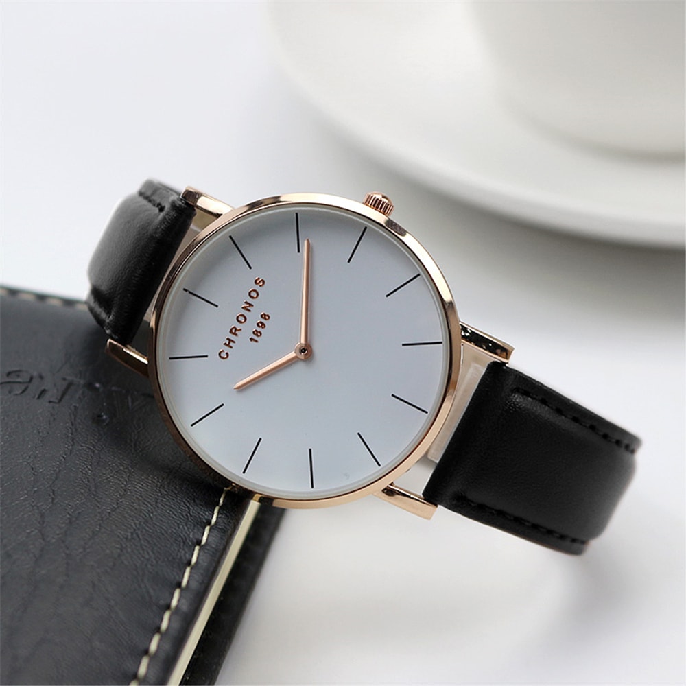 Super Thin Money Simple Fashion Couple Watch- Black