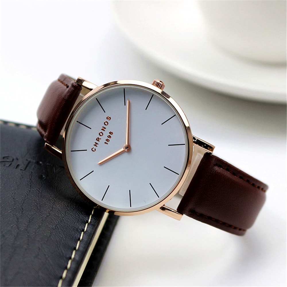 Super Thin Money Simple Fashion Couple Watch- Black