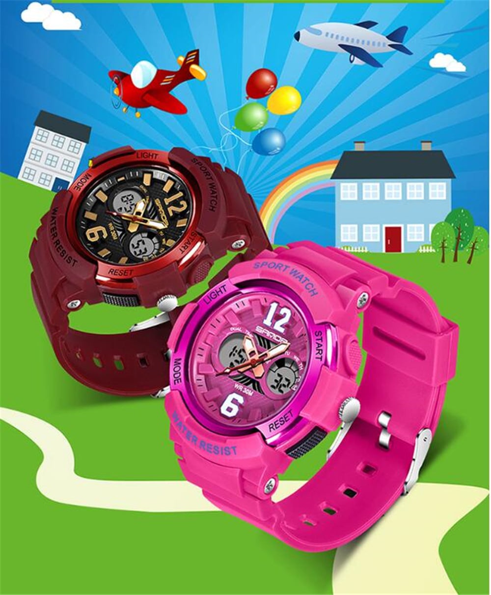 SANDA Multi-Function Children Cartoon Noctilucent Waterproof Digital Watches- Multi-G