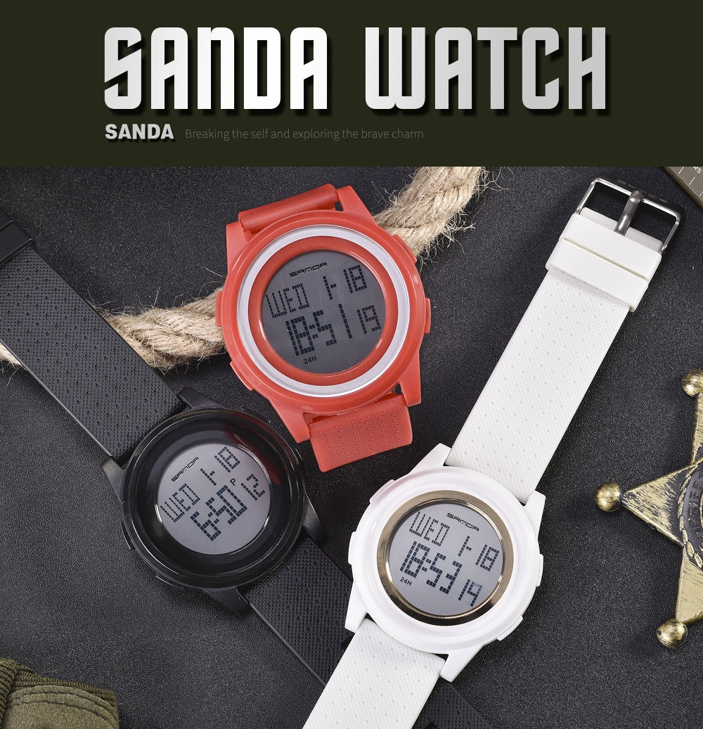 Sanda Fashion Lovers LED Movement Waterproof Digital Watches- Multi-A