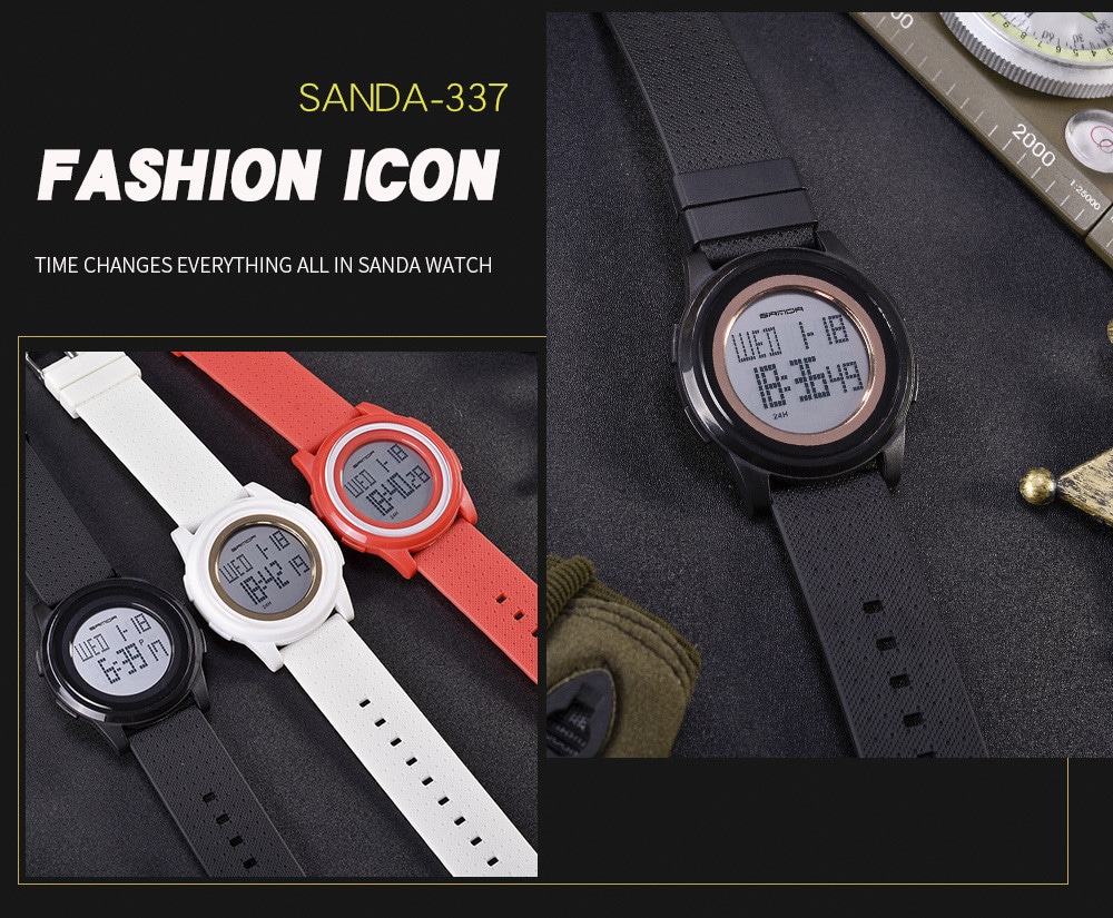 Sanda Fashion Lovers LED Movement Waterproof Digital Watches- Multi-A