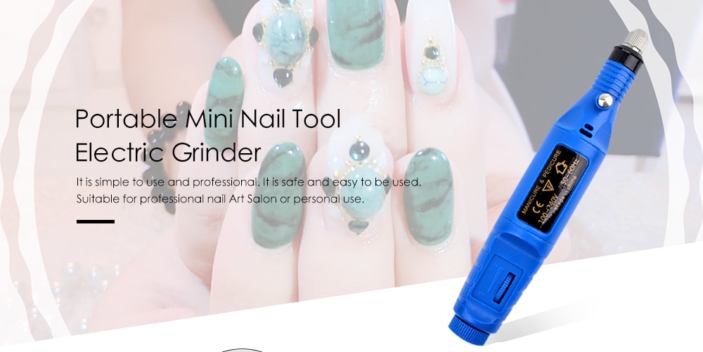 Portable Mini Nail Tool Electric Grinder Pen Type Toe Grinder Polish Remover- Rose Red EU Plug