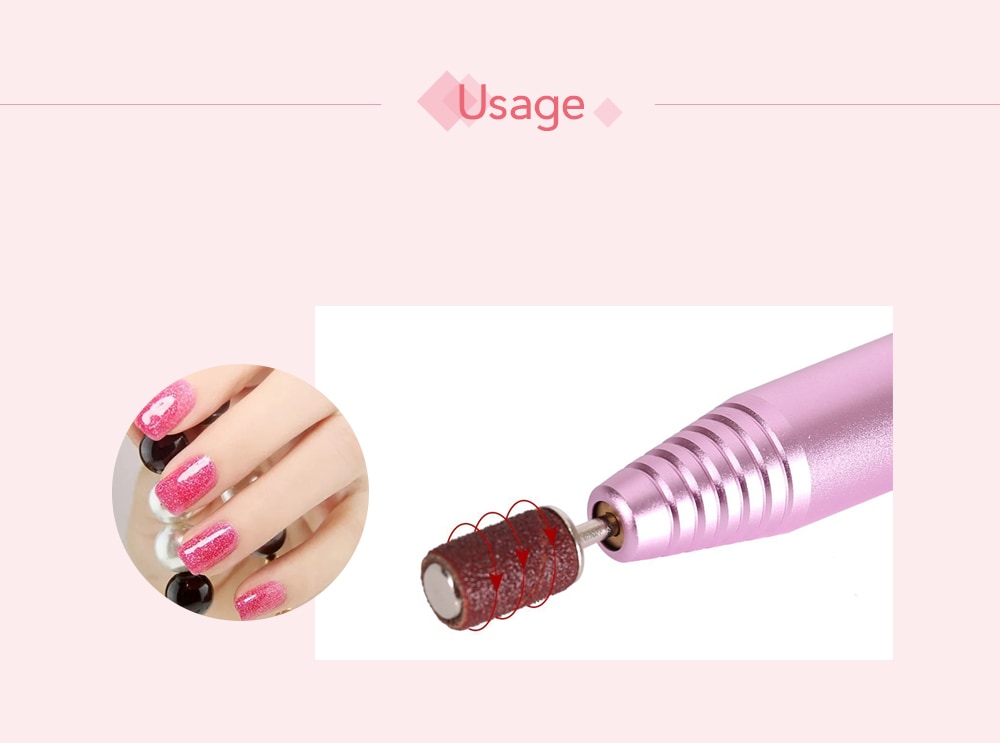 6pcs Electric Basic Bits Manicure Drills Accessories Polishing Tools- Silver