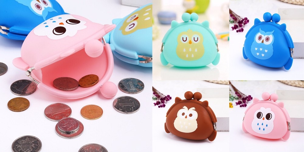 Cute Silicone Coin Purse Wallet for Girl / Women- Dun