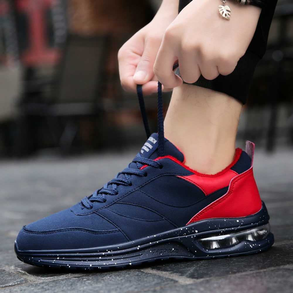 Men'S Winter Cotton Sports outdoor Running Shoes- Navy Blue EU 44