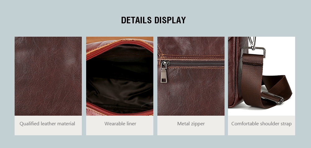 Brand Men's Handbags Vintage Genuine Leather Shoulder Bags High Quality Briefcase For Men Business Tote ipad New Crossbo- Deep Coffee